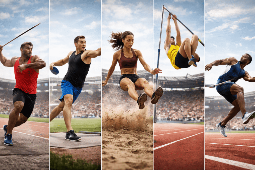 Les sauts et les lancers en athlétisme