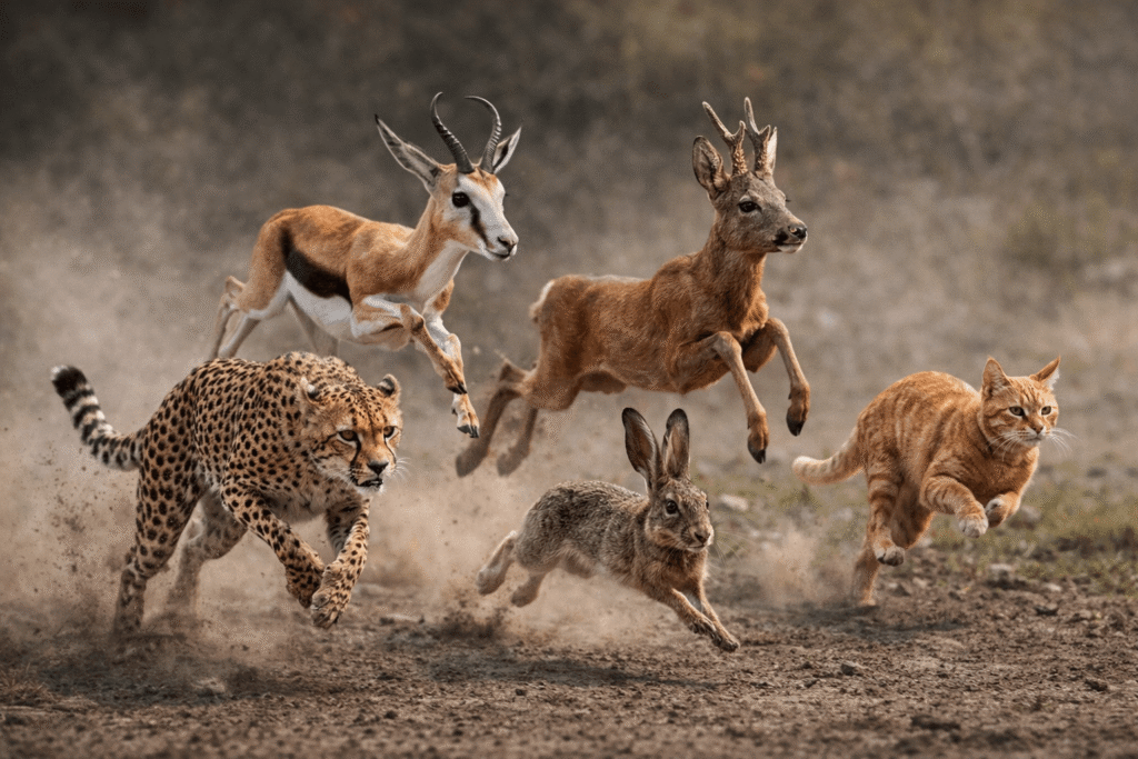 Performances des mammifères vs vitesse Usain Bolt